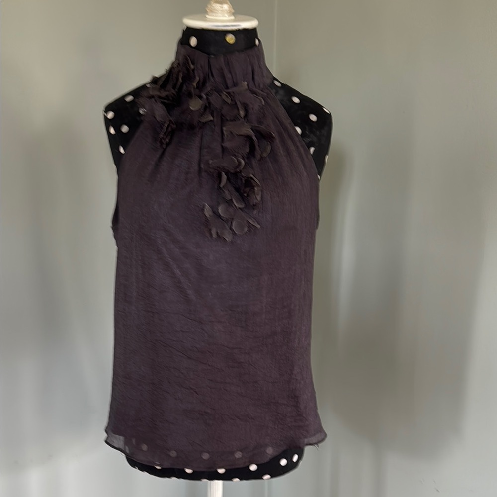 Elegant taupe Sleeveless Top